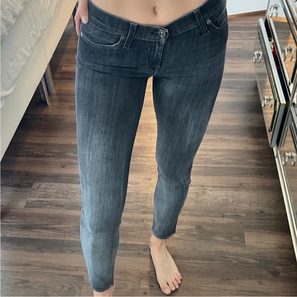 R13 OTTE Skinny Italian Straight Black Country Crop Jeans